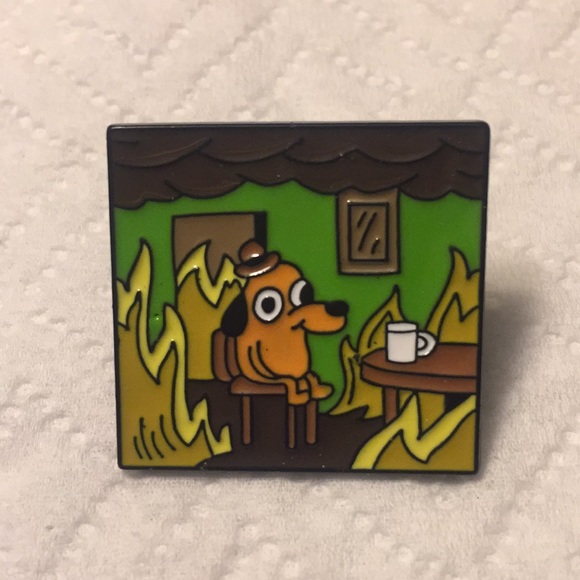 “THIS IS FINE” Dog & Fire PINS choice - Picture 3 of 4